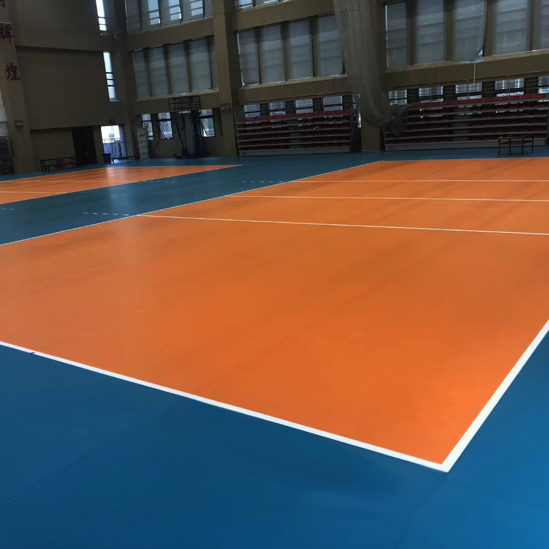 أرضية كرة طائرة من مادة PVC بسمك 4.5 مم بنمط أحجار كريمة TC-DXBS45